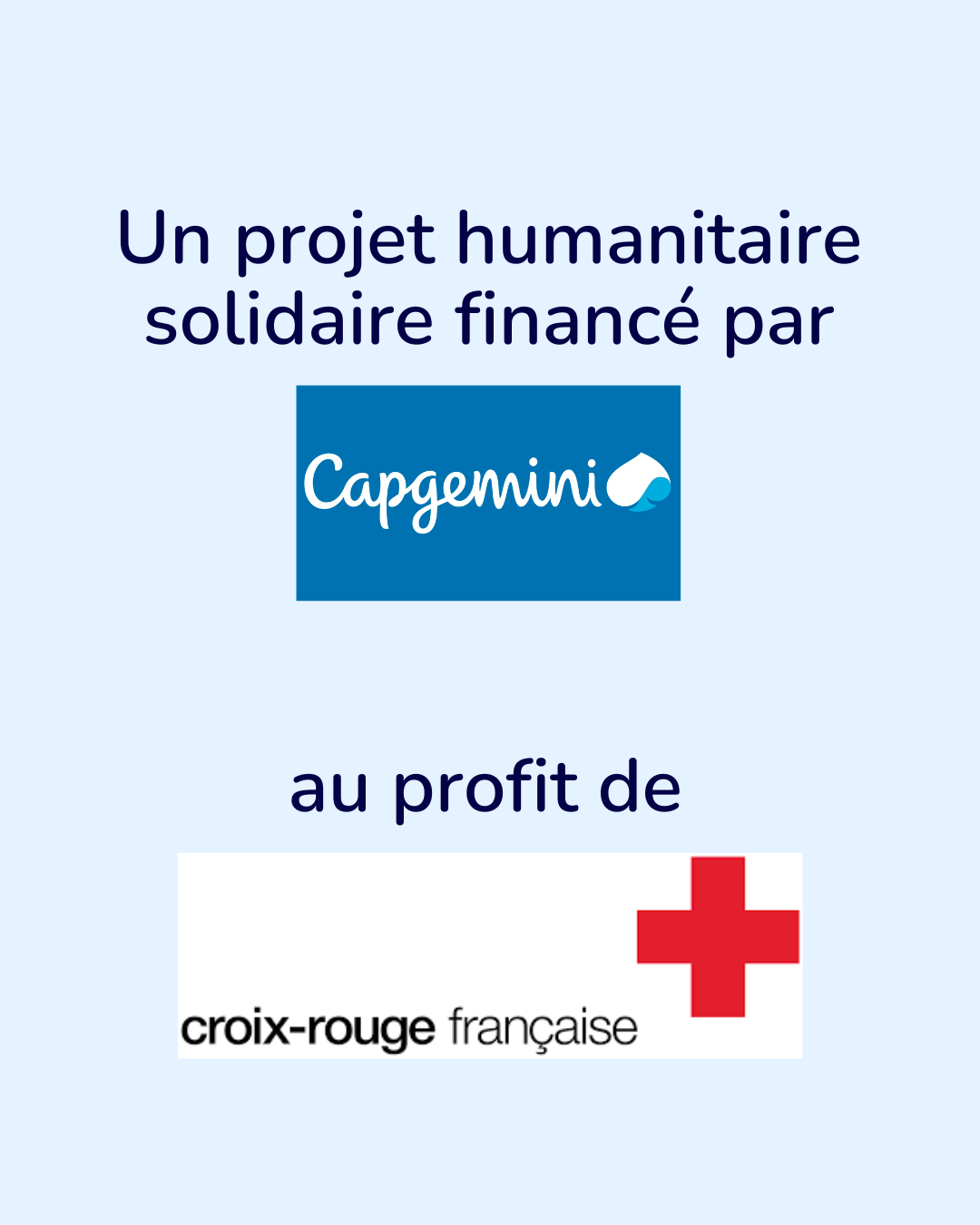 Un projet humanitaire solidaire de Fonto de vivo financé par Capgemini au profit de la croix rouge française