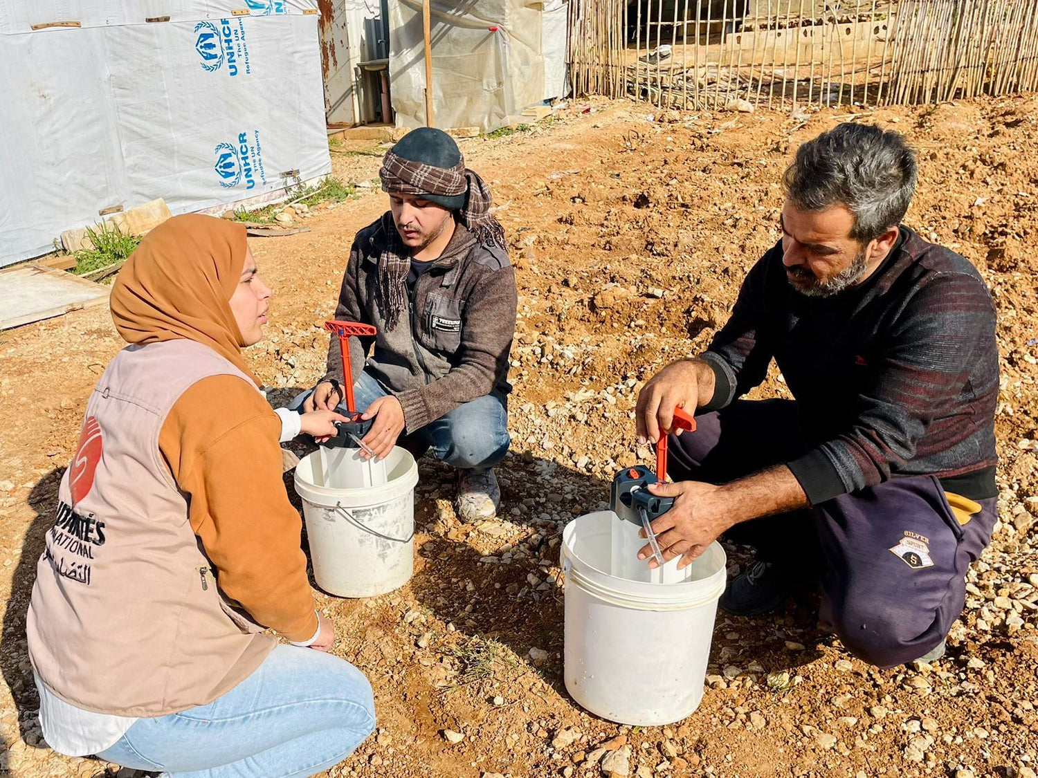 Photo d'un déploiement au Liban avec l'ONG Solidarités International