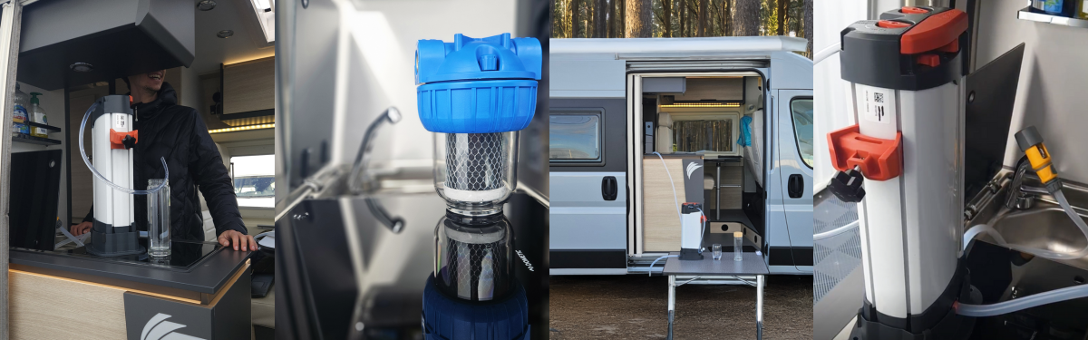 visuels du purificateur d'eau ORISA en configuration nomade