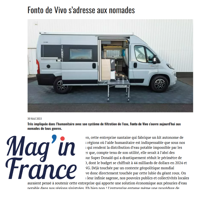 Parution de presse Mag In France fonto de vivo orisa