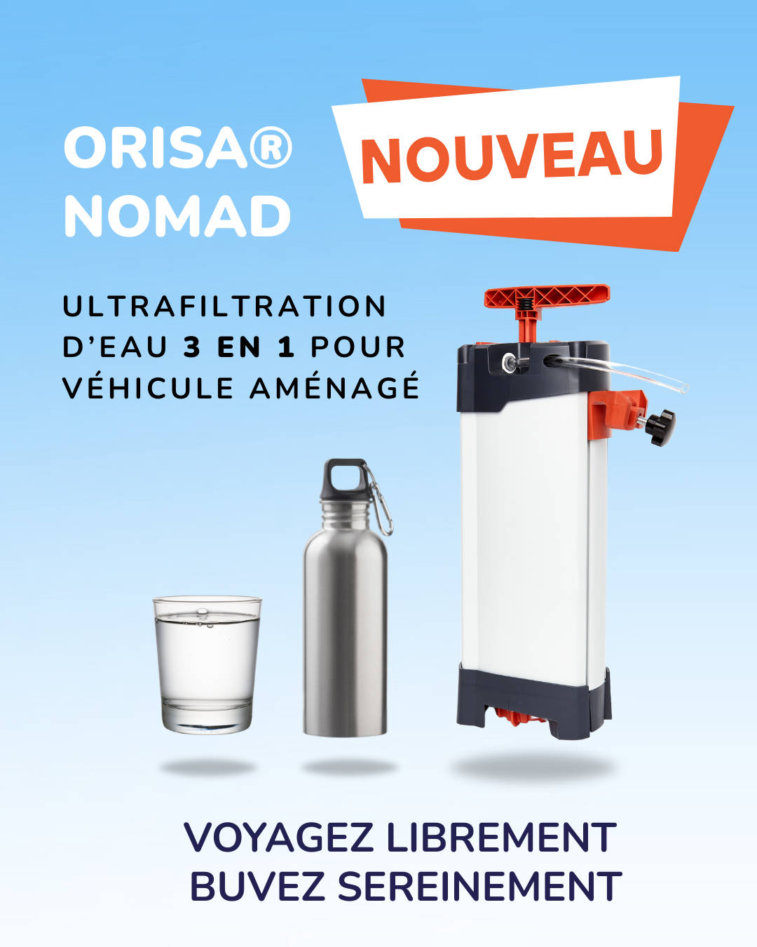 filtration d'eau pour véhicule aménagé avec la connexion robinet pour véhicule aménagé du purificateur d'eau orisa qui s'installe dans un véhicule